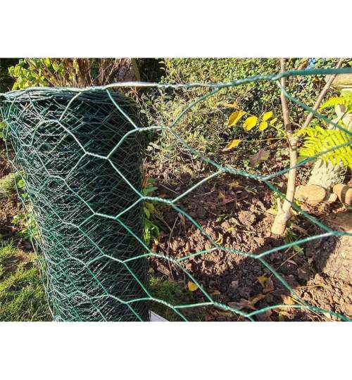 Gard plasa rabitz, pvc, verde, 20 mm, 0.9 mm, inaltime 0.5 m MART-431245