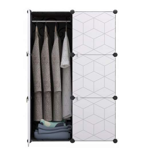 Dulap modular, Mufart, plastic, 3 compartimente, spatiu pentru haine, 75x37x110 cm MART-14982