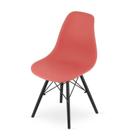 Set 4 scaune stil scandinav, Artool, Osaka, PP, lemn, vermilion si negru, 46x54x81 cm MART-3597_1S