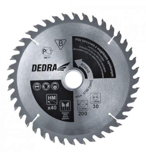 Disc circular, carburi metalice, 60 dinti, 190 mm, Dedra MART-H19060