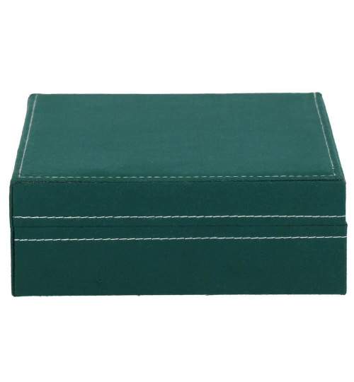 Cutie pentru bijuterii, catifea, verde, 28x19.5x7cm, Springos MART-HA1047
