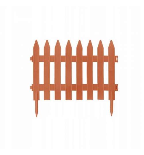 Gard de gradina decorativ, din plastic, maro deschis, set 7 buc, 3.2 m x 35 cm MART-IPLSU-R624