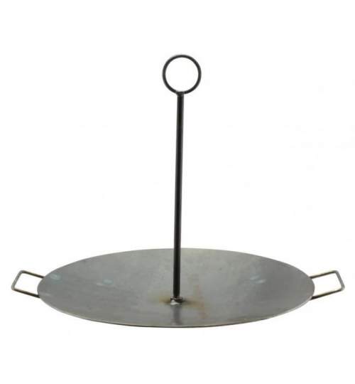 Disc pentru gratar, metalic, cu picioare si agatator, 60x32 cm, Perfect Home  MART-12933