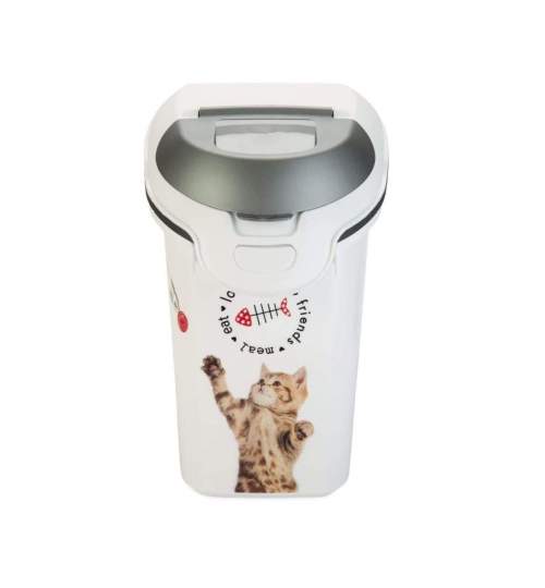 Recipient stocare mancare, pentru animale, model pisica, plastic, 15 L, 51x23x36 cm, Strend Pro  MART-2211467