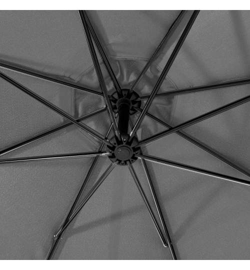 Umbrela gradina/terasa, Springos, articulatie tip banana, gri grafit, 290 cm MART-GU0029