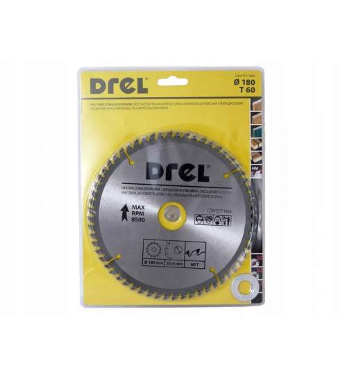 Disc circular vidia, 60 dinti, 180 mm, Drel MART-CON-TCT-1806