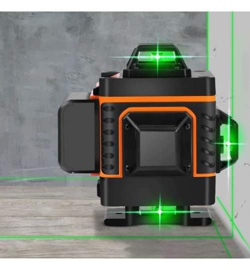 Nivela laser, verde, 360°, 4D, cu acumulator, incarcator, suport magnetic, 25 m, Bigstren MART-00018763-IS