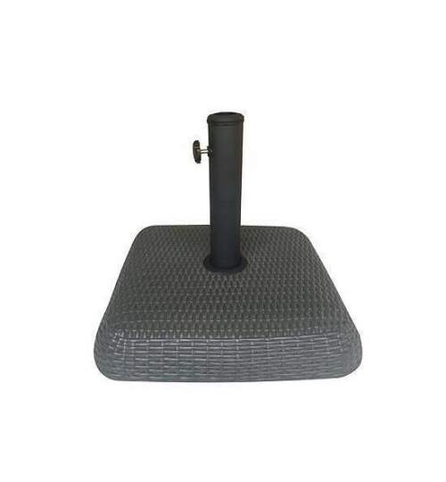 Suport pentru umbrela, beton, imitatie ratan, 30 kg, 46x46 cm, 38-52 mm, Grayson MART-802214