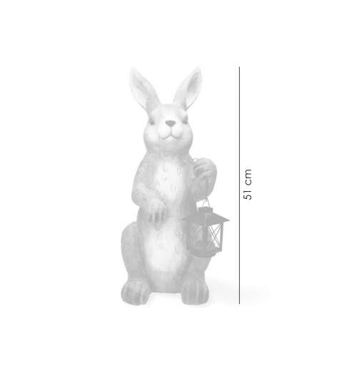 Decoratiune gradina, ceramica, iepure cu felinar, 19x21x51 cm MART-GOT2436