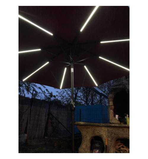 Umbrela gradina/terasa,​​​​​​​ LED solar, 270 cm MART-802015