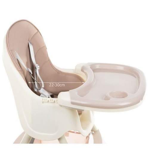 Scaun de masa pentru bebelusi, 3 in 1, roz, max 20 kg, 60x75x92 cm, Kruzzel MART-00012058-IS