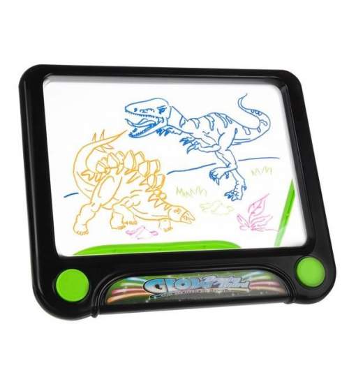Tableta grafica/desenat, magnetica, pentru copii, 4 markere, LED, 3xAAA, 24.5x21x2 cm MART-00016949-IS