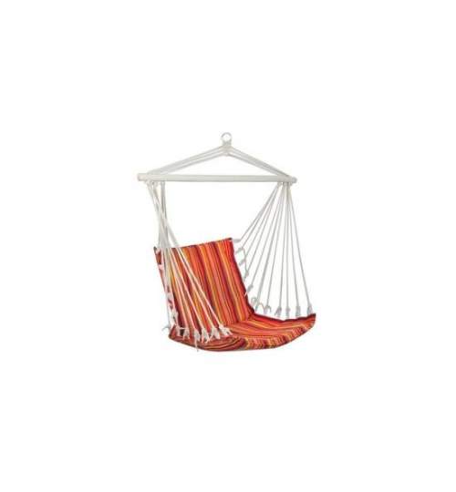 Hamac tip scaun, dungi rosu si galben, max 150 kg, 90x90 cm, Isotrade MART-00001716-IS