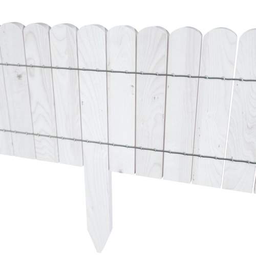 Gard de gradina decorativ din lemn, alb, 200x30 cm MART-1940