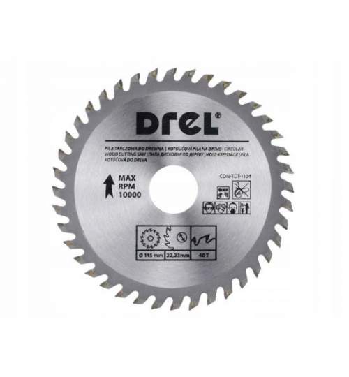 Disc circular vidia, 40 dinti, 115 mm, Drel MART-CON-TCT-1104