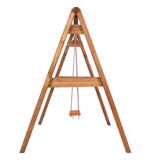 Leagan pentru copii, cu cadru lemn, 170x160x205 cm, Springos  MART-SF0001