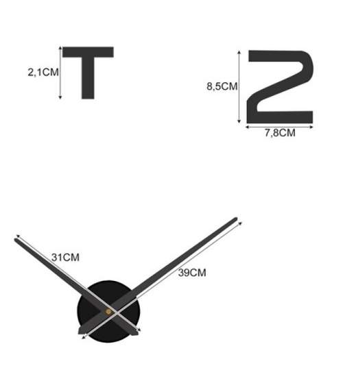Ceas de perete, negru, efect 3D, 1xAA, 60x130cm, Ruhhy MART-00019928-IS