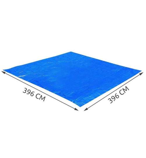 Covor de protectie pentru piscina, suport, PVC, albastru, 396x396 cm, Bestway MART-00003595-IS