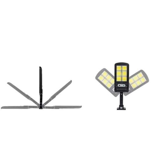 Lampa solara de perete cu senzor de miscare, panou extern, 120 LED COB,4 moduri, IP65, 11.5x23.5x4 cm, Izoxis MART-00019443-IS