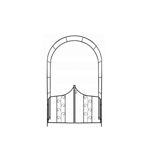 Arcada metalica, pergola, pentru gradina, cu portita, 138x40x240 cm MART-PERG-N6092