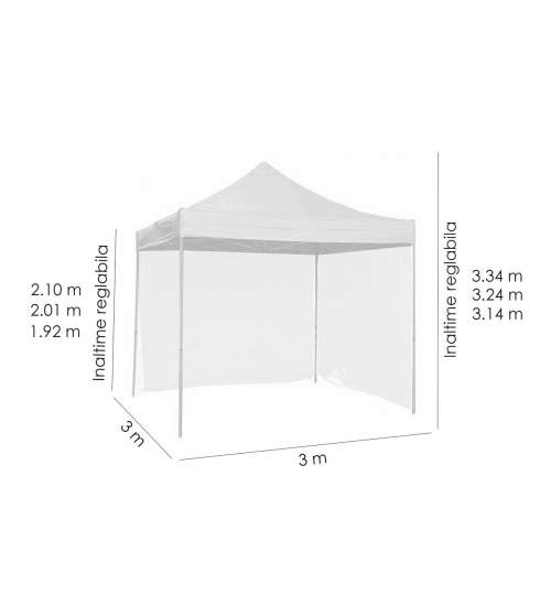 Pavilion pentru gradina/terasa, cadru metalic, pliabil, albastru, 3x3x3 m MART-802090