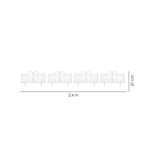 Gard de gradina, plastic negru, set 4 buc, 59.5x37 cm MART-DOS6917N