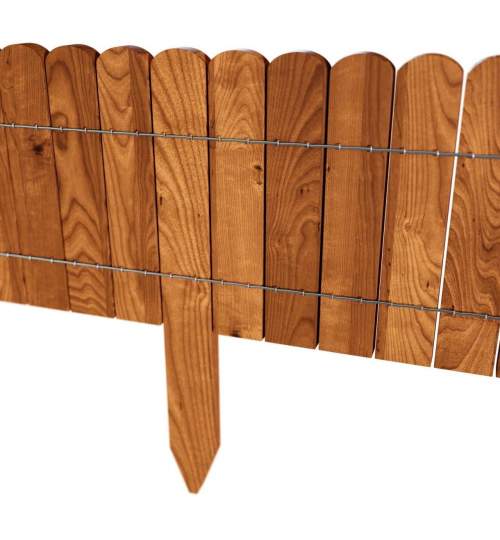 Gard de gradina decorativ din lemn, maro, 200x20 cm MART-1782