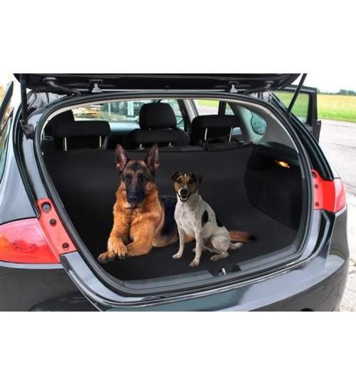 Husa auto pentru protectie si transport caini si pisici, poliester + PVC, impermeabila, negru, 144x144 cm MART-00004077-IS