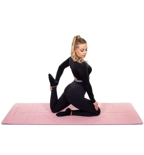 Saltea pentru yoga, fitness, roz, 183x61x0.6 cm, Springos MART-YG0014