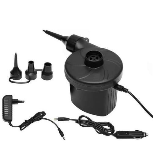 Pompa aer electrica pentru saltele, piscina, 50 W, 220-240V/12V, 3 conectori, Trizand MART-00007061-IS