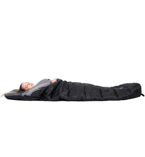 Sac de dormit, turistic, negru si gri, 220x50/80 cm, Springos MART-CS0046