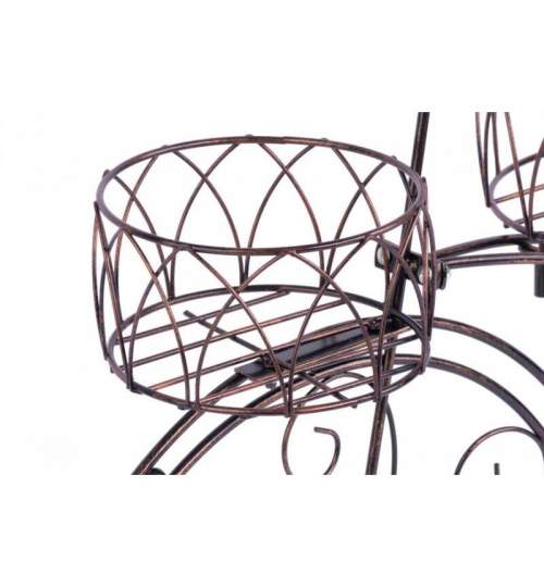 Suport metalic pentru ghivece flori, Strend Pro, model bicicleta, 3 suporturi, 60x21x42 cm MART-8091580