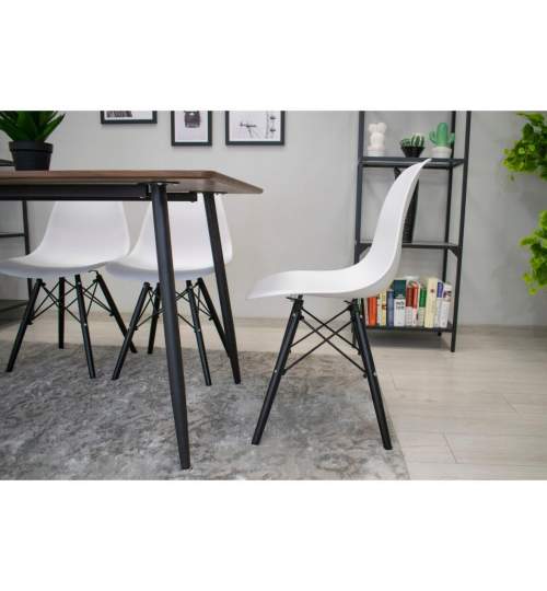 Set 4 scaune stil scandinav, Artool, Osaka, PP, lemn, alb si negru, 46x54x81 cm MART-3589_1S