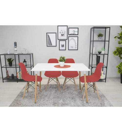 Set 4 scaune stil scandinav, Artool, Osaka, PP, lemn, vermilion, 46x54x81 cm MART-3605_1S