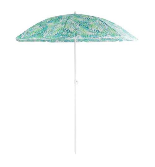 Umbrela plaja, Strend Pro, cu manivela, model frunze, verde, 180 cm MART-802570