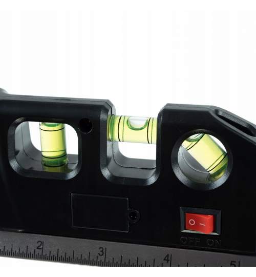 Nivela (boloboc), 3 bule, orizontal, vertical, unghi drept, 45 grade, cu laser, LR 44, 250 cm, Bigstren MART-00021747-IS