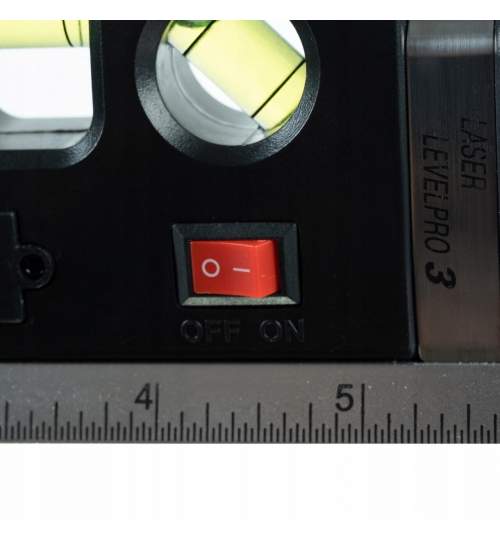Nivela (boloboc), 3 bule, orizontal, vertical, unghi drept, 45 grade, cu laser, LR 44, 250 cm, Bigstren MART-00021747-IS