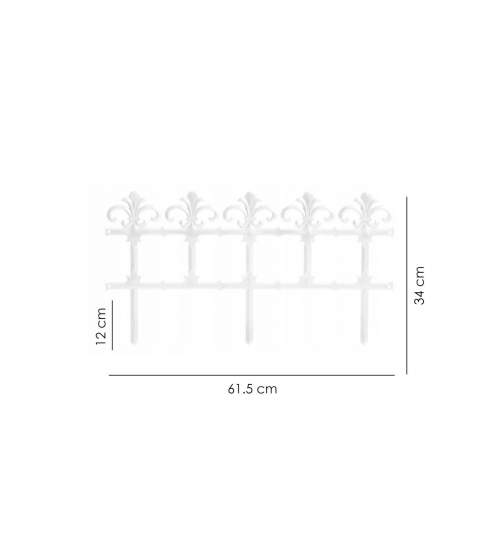 Gard de gradina decorativ, din plastic, maro deschis, set 6 buc, 3.72 m x 34 cm MART-IPLB-R624