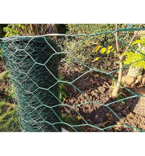 Gard plasa rabitz, pvc, verde, 13 mm, 0.9 mm, inaltime 1 m MART-431006