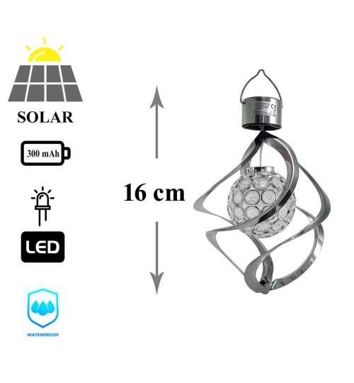 Lampa solara pentru gradina, 1 LED multicolor, 16 cm, Acamar MART-2170568