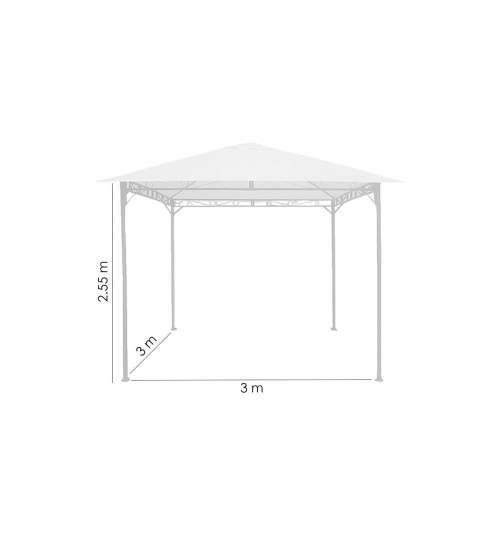 Pavilion pentru gradina/terasa, cadru metalic, crem, 3x3x2.55 m, Doina MART-TUN5729