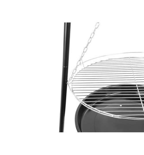 Gratar gradina, suspendat, grill rotund, cu trepied 152 cm, 46 cm, Kaminer MART-00009792-IS