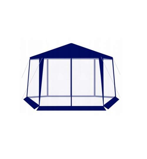 Pavilion pentru gradina/terasa, cadru metalic, impermeabil, cu plasa de tantari, albastru, 4x1.95x2.5 m MART-00012887-IS