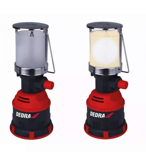 Lampa cu gaz camping, turistica, Dedra, inox, aprindere piezo-electrica, 80 W MART-31A005