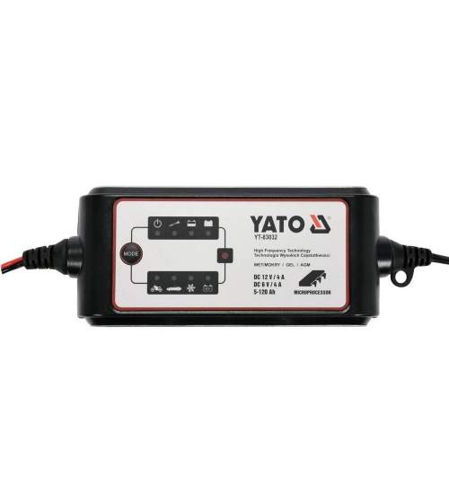 Redresor auto Yato 6-12 V, curent maxim incarcare 4 A, 5-120Ah FMG-YT-83032