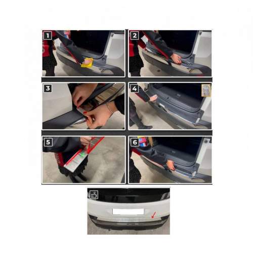 Ornament protectie bara spate inox dedicat Audi Q3 2011-2018 ® ALM MALE-9371