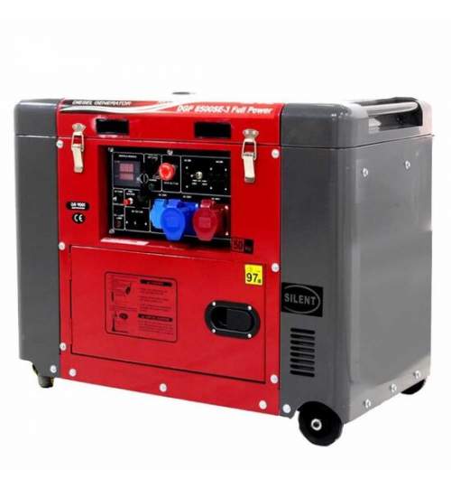 Generator Diesel GeoTech Pro DGP 8500SE-3 Full Power, putere 6 kW, Trifazat, AVR, Pornire electrica FMG-K501566