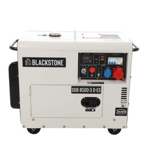 Generator Diesel Super Silent Blackstone SGB 8500-3, putere 6.3 kW, Trifazat, AVR, pornire la cheie FMG-K600438