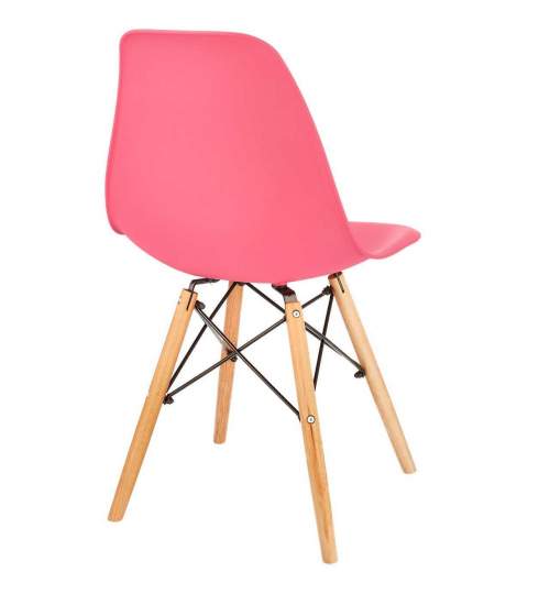 Set 4 scaune stil scandinav, Jumi, Eva, PP, lemn, roz, 46x52x81 cm MART-SD-275935S