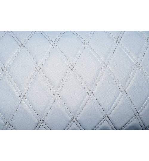 Material piele eco interior tapiterie auto romb Negru cusatura Bej MALE-9572